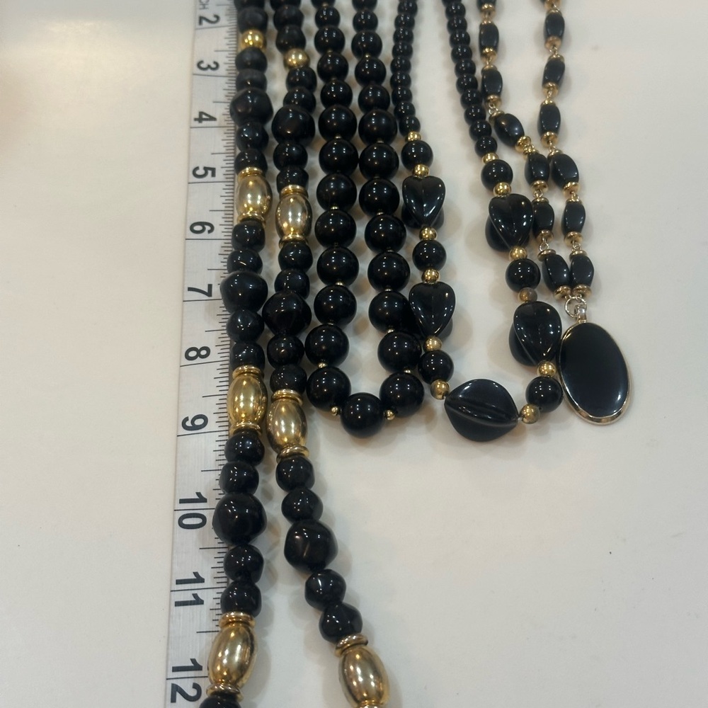 Monet Black and Gold Multi-Strand Necklace Set - Picture 10 of 16